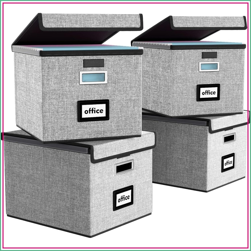 File Folder Hanging - Kotak Penyimpanan Dokumen Lipat dengan Tutup,